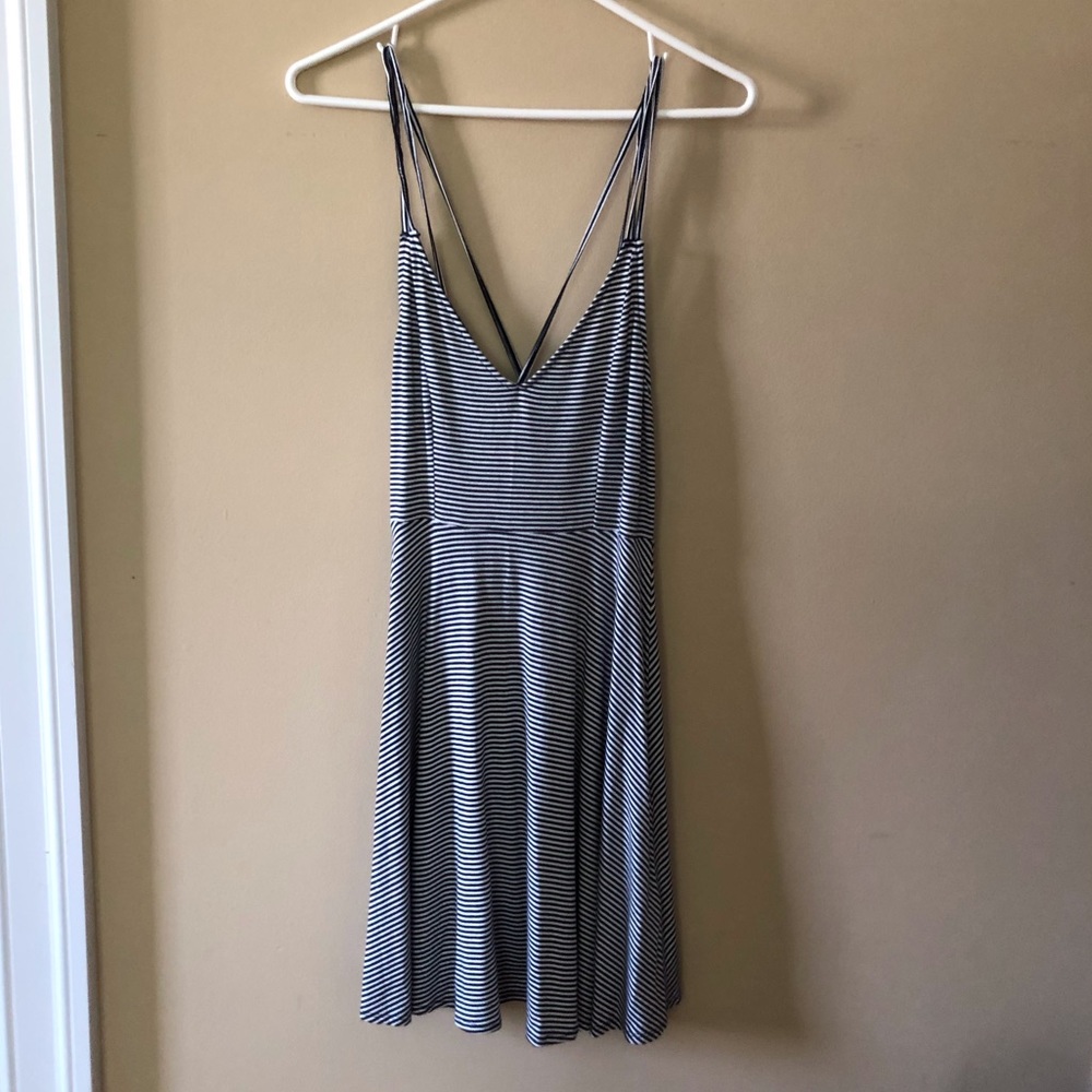 Abercrombie & Fitch Navy Cross-back Striped Dress